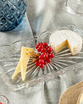 Cross Glass Rectangular Plate 25 cm Transparent
