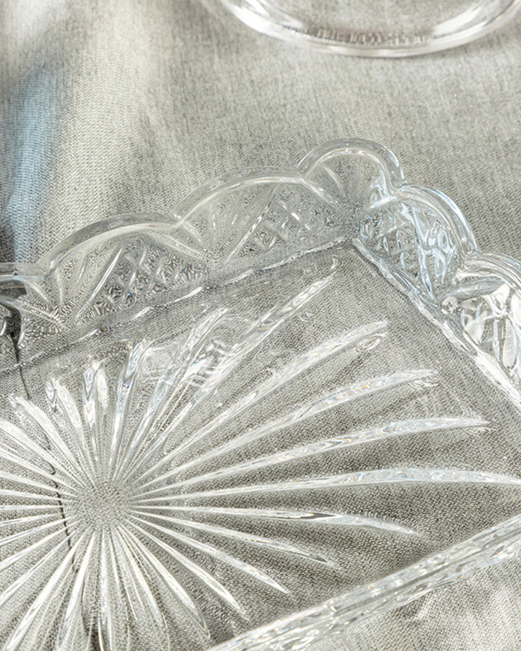 Cross Glass Rectangular Plate 25 cm Transparent (view 3)