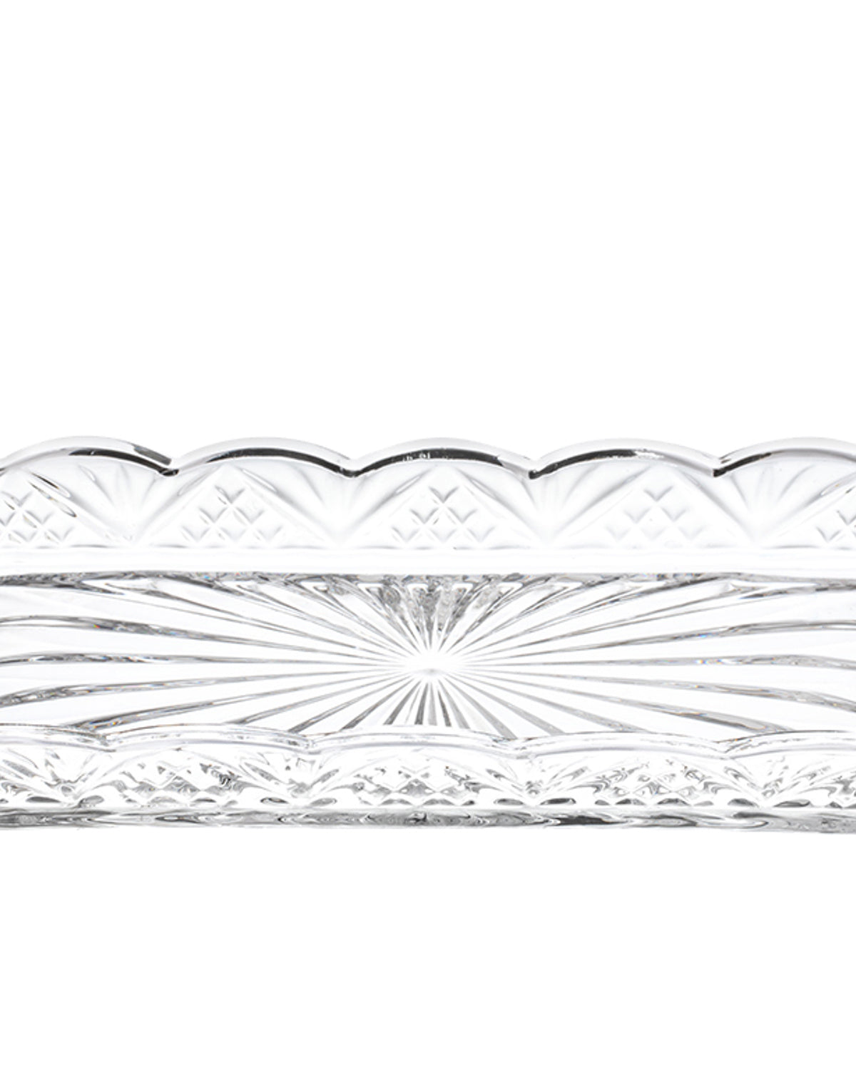 Cross Glass Rectangular Plate 25 cm Transparent (view 4)