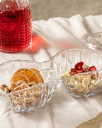 Luly Glass with 2 Sections Snack Bowl 25 cm Transparent