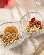 Luly Glass with 2 Sections Snack Bowl 25 cm Transparent (view 2)