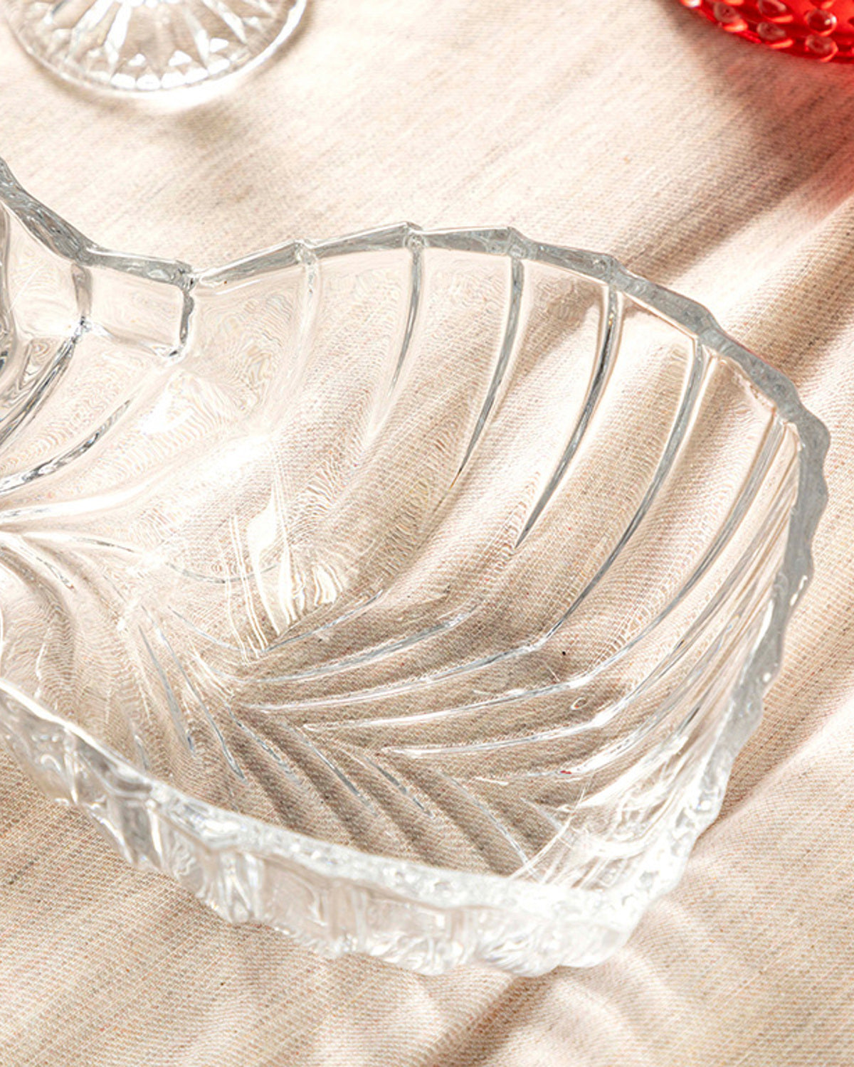 Luly Glass with 2 Sections Snack Bowl 25 cm Transparent (view 3)
