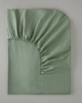 Plain Cotton Fitted Sheet Green Almond - Single 100x200 cm
