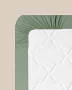 Plain Cotton Fitted Sheet Green Almond (view 7)