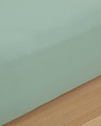 Plain Cotton Fitted Sheet Green Almond (view 10)