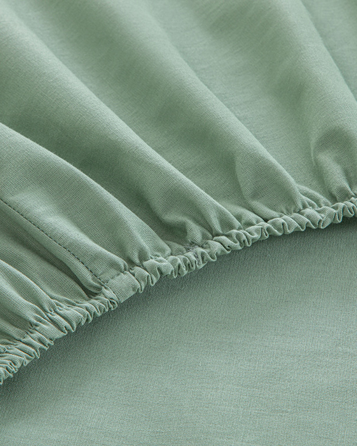Plain Cotton Fitted Sheet Green Almond (view 11)