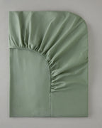Plain Cotton Fitted Sheet Green Almond (view 12)