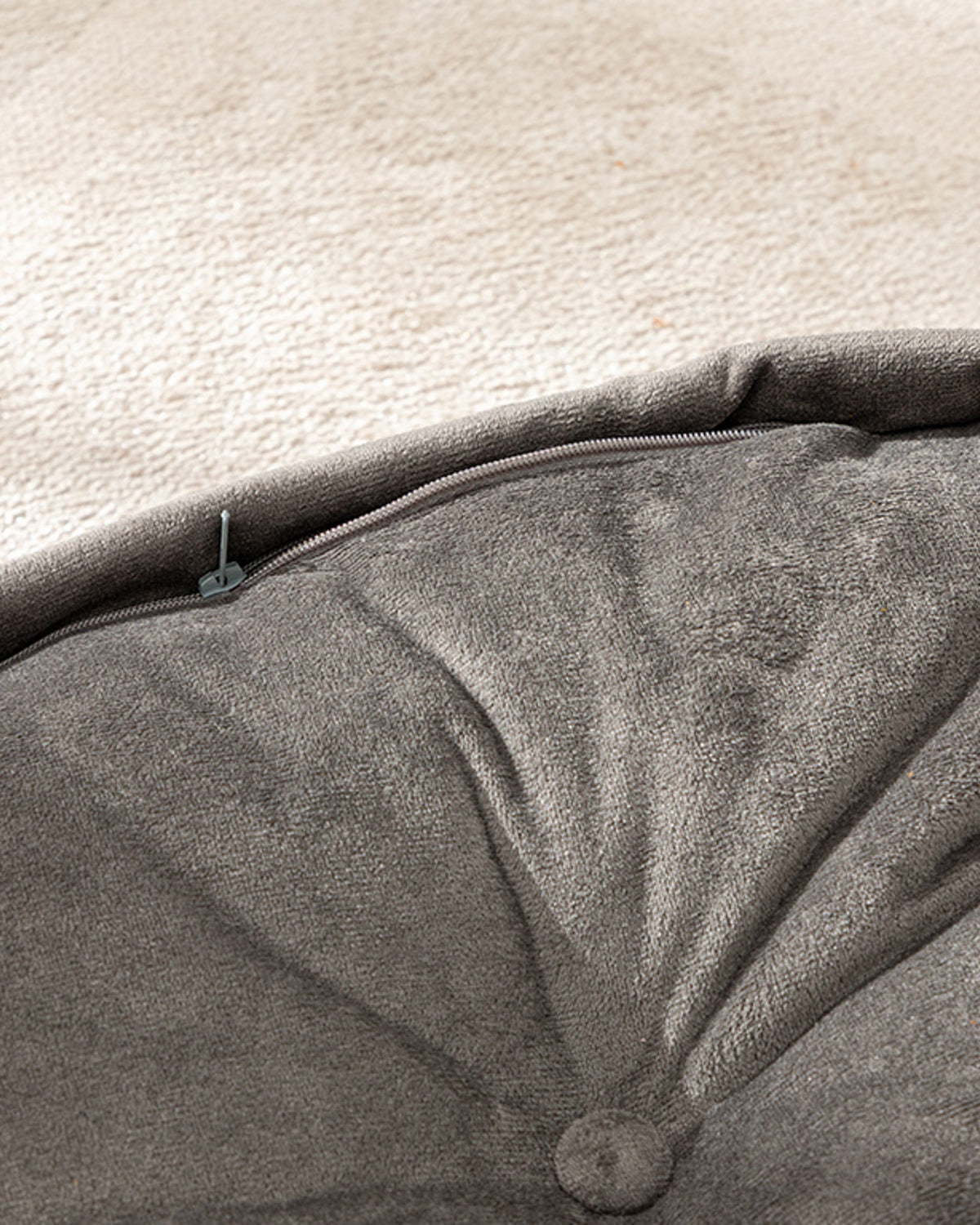 Malta Square Velvet Decorative Cushion Pad 60x60x14 cm Anthracite (view 3)