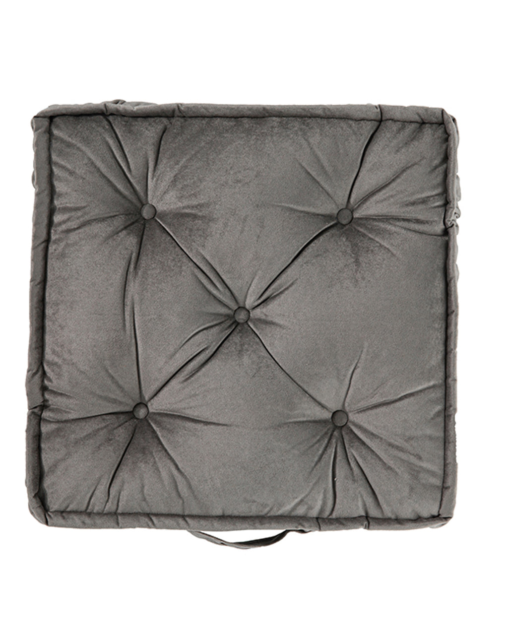 Malta Square Velvet Decorative Cushion Pad 60x60x14 cm Anthracite (view 4)