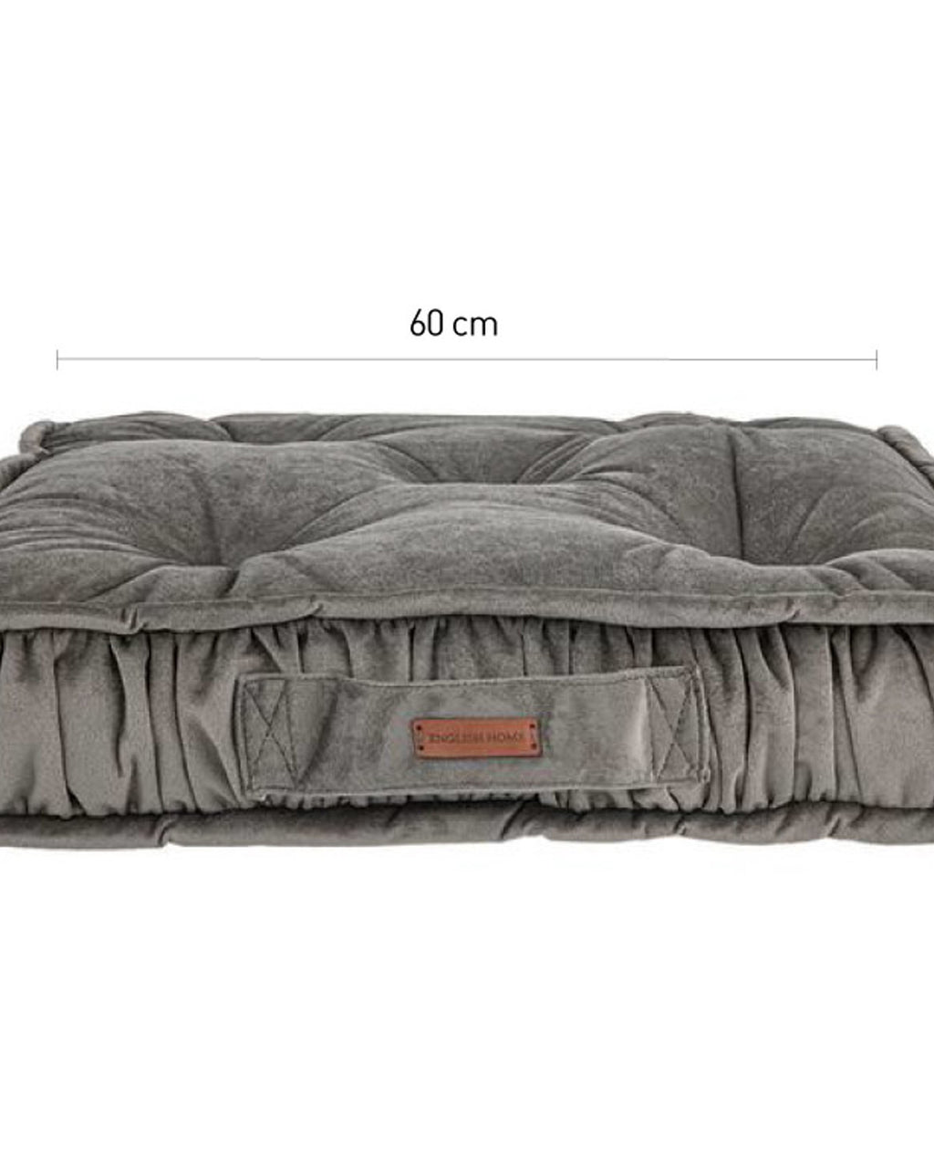 Malta Square Velvet Decorative Cushion Pad 60x60x14 cm Anthracite (view 5)
