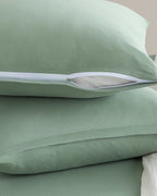 Plain Combed Cotton Single Size Fitted Sheet Set 100x200 cm Green Almond (view 2)