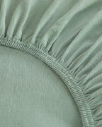 Plain Combed Cotton Single Size Fitted Sheet Set 100x200 cm Green Almond (view 3)