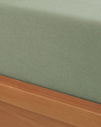 Plain Combed Cotton Single Size Fitted Sheet Set 100x200 cm Green Almond (view 5)