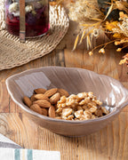 Butterfly Ceramic Snack Bowl 16x13 cm Light Brown