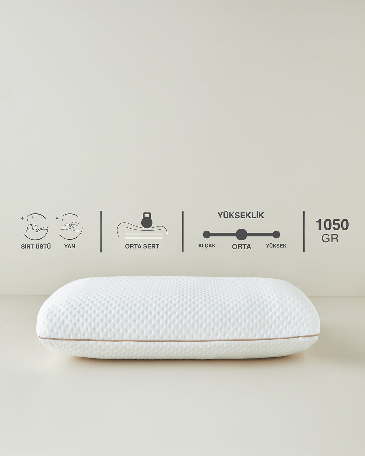 Sensitive Visco Pillow 60x40x16 cm White (view 3)