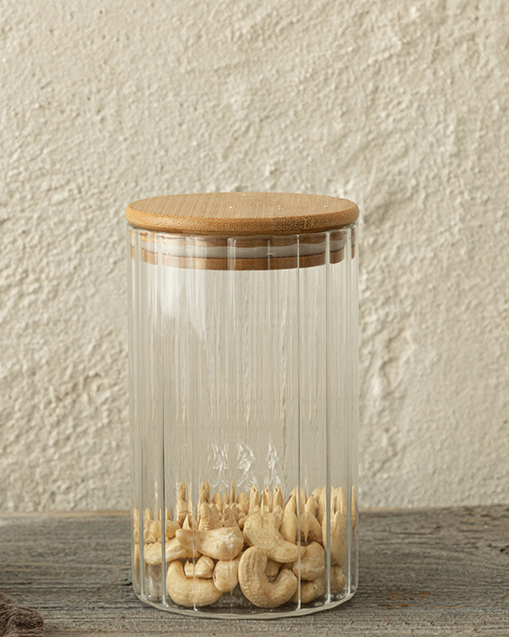 Knit Borosilicate Glass Jar 750 ml Transparent
