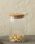 Knit Borosilicate Glass Jar 750 ml Transparent