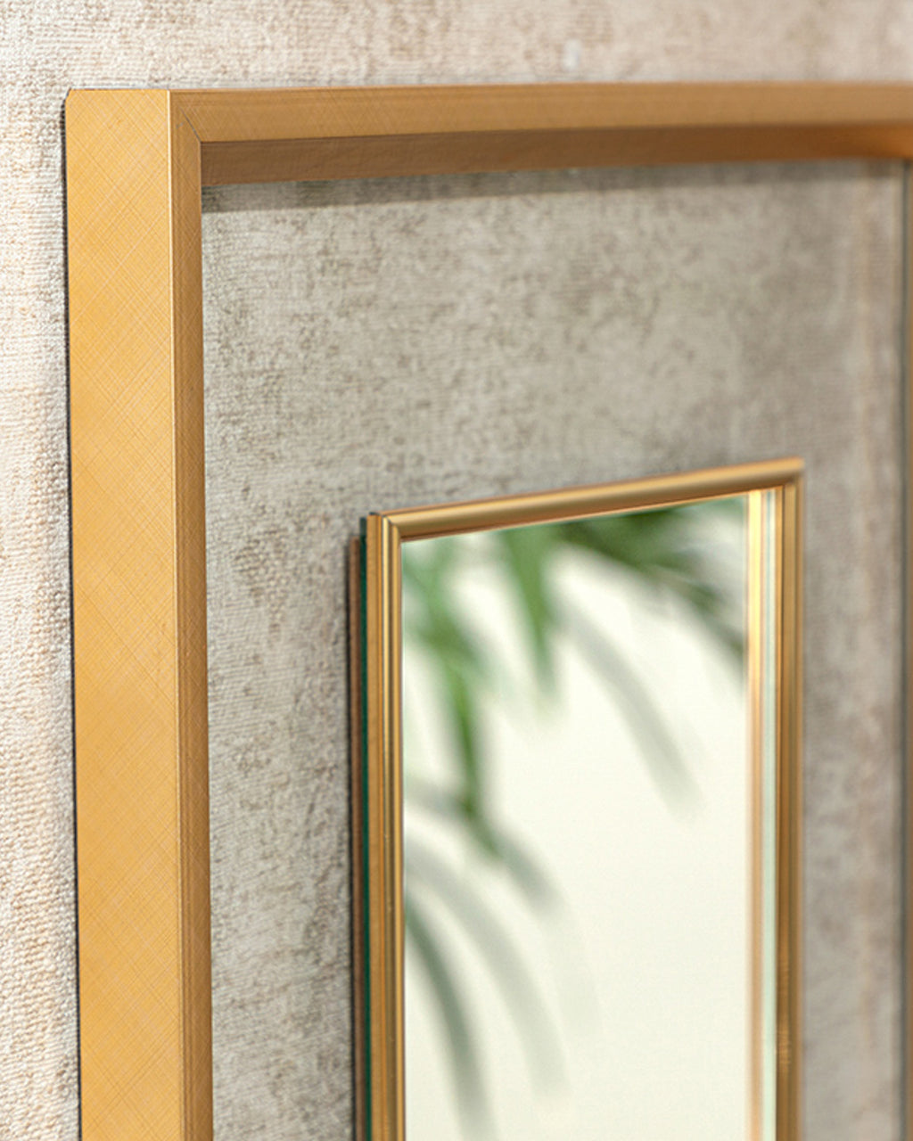 Luxury Mirror 40x40 cm Gold (view 2)