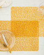Golden Flower PVC 2 pcs Table Mat 30x45 cm Gold