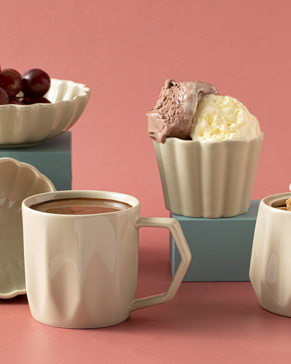 Cenova Ceramic Sugar Bowl 7.5 cm Beige (view 3)