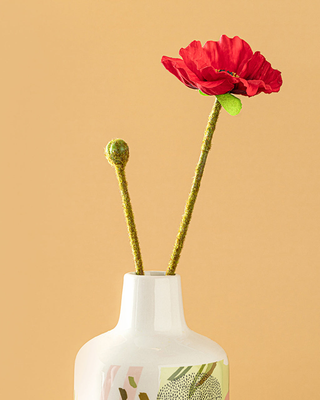 Poppy Single Branch Artificial Flower 60 cm Red