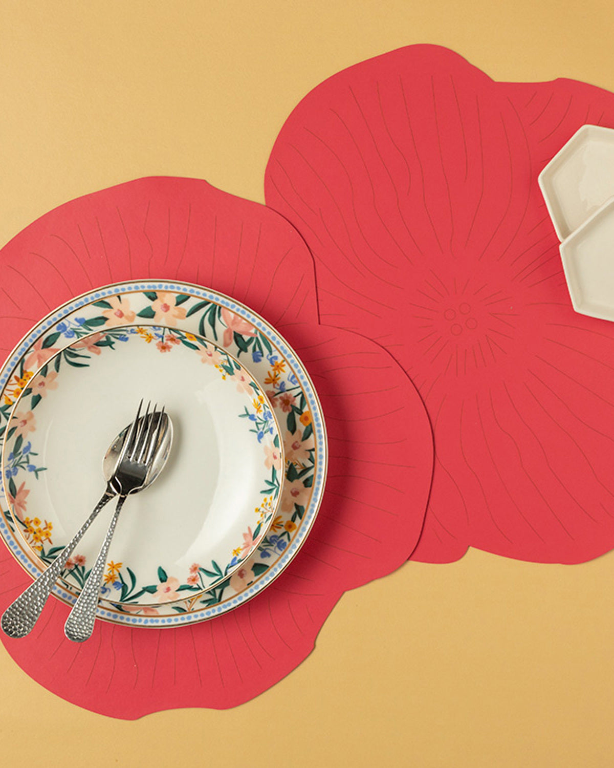 Blossom Artificial Leather 2 pcs Table Mat 40 cm - Pink