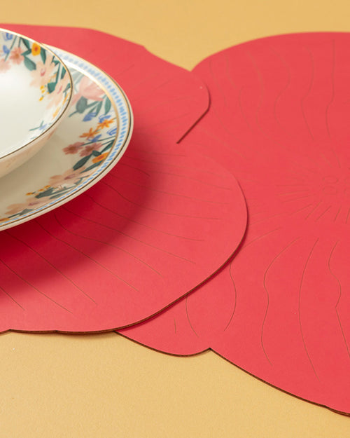 Blossom Artificial Leather 2 pcs Table Mat 40 cm - Light Pink (view 2)