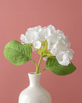 Hortensia Single Branch Artificial Flower 35 cm - White