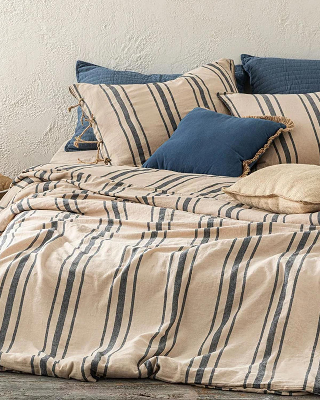 Anchor Hitch Part Wash Single Size Duvet Cover Set 160x220 cm Beige - Indigo