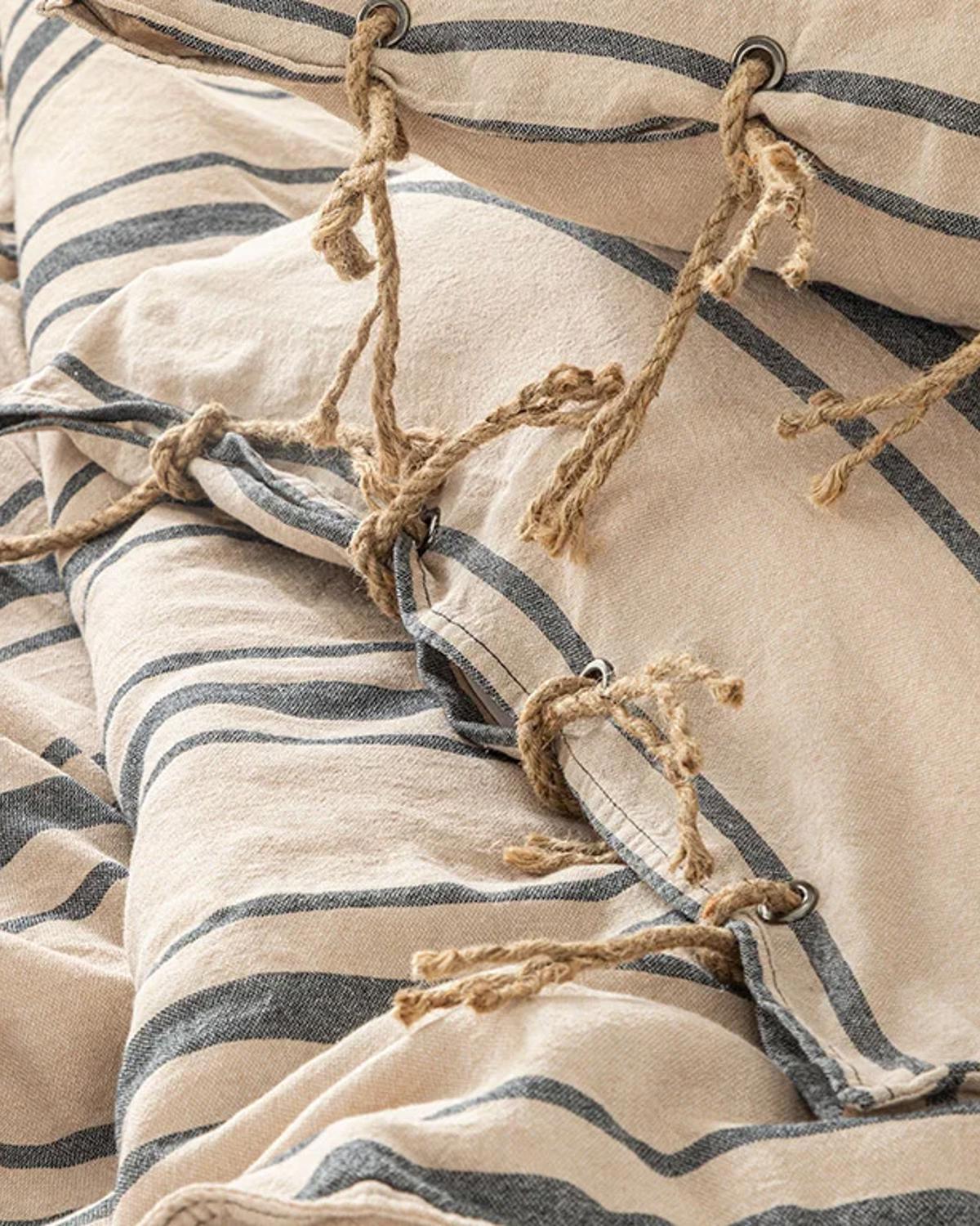 Anchor Hitch Part Wash Single Size Duvet Cover Set 160x220 cm Beige - Indigo (view 5)
