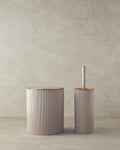 Evelyn 2 pcs Bath Set 19x21.5 cm+10x10x37 cm Brown
