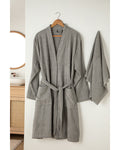 Plain Cotton Set Bathrobe Set S-M Dark Gray