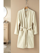 Plain Cotton Bathrobe S-M Cream