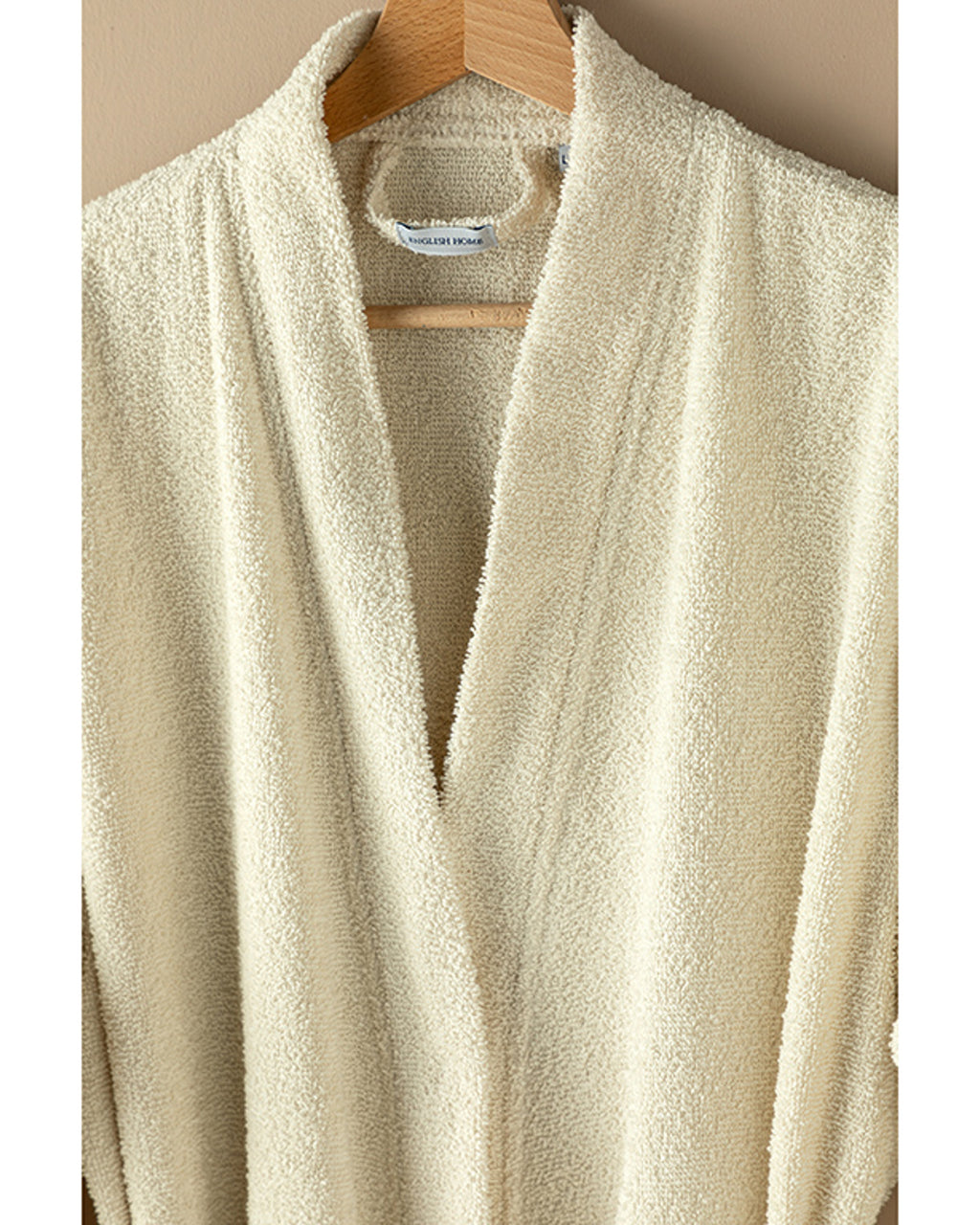 Plain Cotton Bathrobe S-M Cream (view 2)