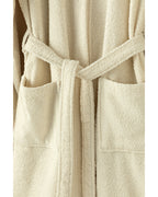 Plain Cotton Bathrobe S-M Cream (view 3)