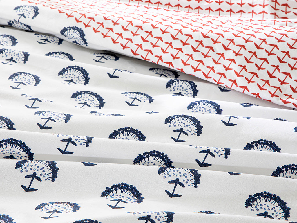 Euphoria Cotton Duvet Cover Set Indigo - Terracotta (view 12)