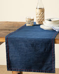 Denim Cotton Runner 40x140 cm Navy Blue