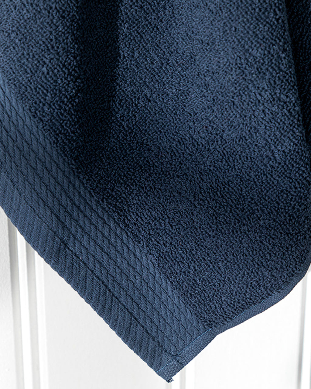 Plain Cotton Bathrobe S-M Navy Blue (view 5)