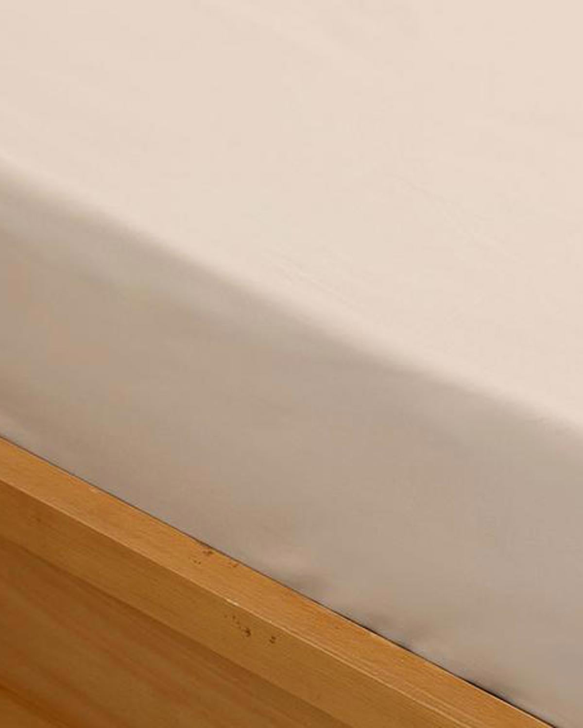 Plain Cotton Small Single Flat Sheet 140x200 cm Coffee Foam (view 2)