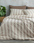 Billowy Emboss Double Size Duvet Cover Set 200x220 cm Beige