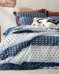 Joyous Patches Cotton Double Size Duvet Cover Set 200x220 cm Indigo