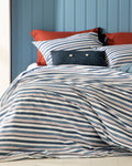 Coastline Cotton King Size Duvet Cover Set 240x220 cm Indigo