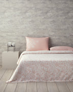 Bird Whisper Printed Double Size Summer Blanket Set 200x220 cm Pink