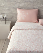 Bird Whisper Printed Double Size Summer Blanket Set 200x220 cm Pink (view 2)