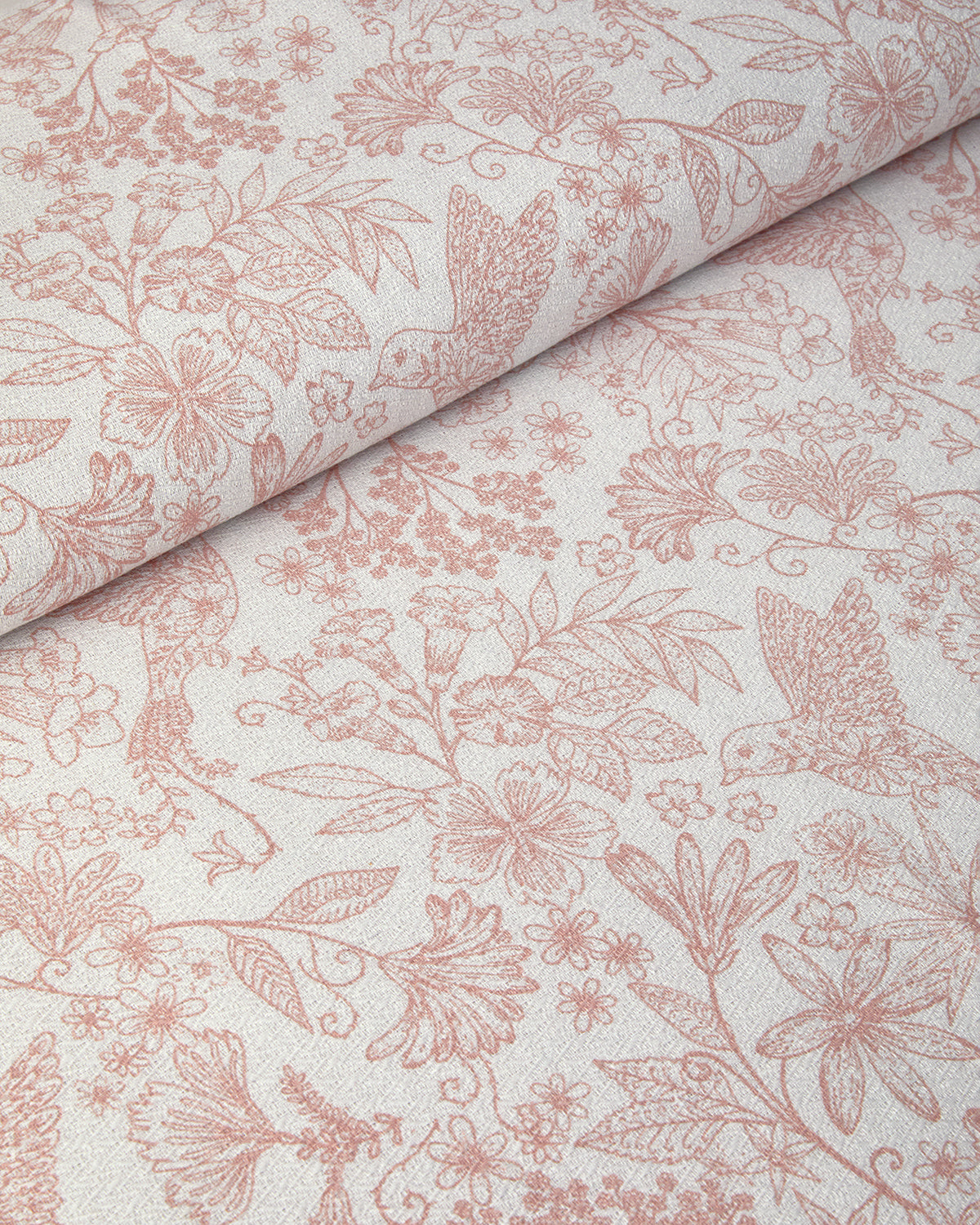 Bird Whisper Printed Double Size Summer Blanket Set 200x220 cm Pink (view 3)