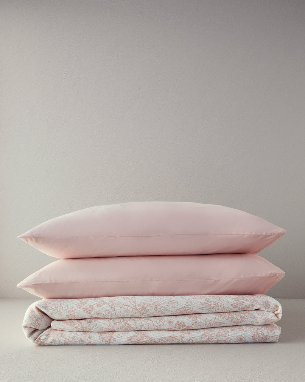 Bird Whisper Printed Double Size Summer Blanket Set 200x220 cm Pink (view 5)