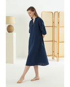 Sapphire Muslin Women Night Gown M Indigo (view 2)