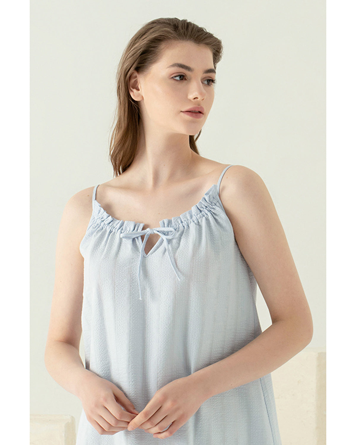 Jane Cotton Women Night Gown Light Blue (view 3)