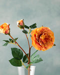 Autumn Rose Single Branch Artificial Flower 52 cm - Orange