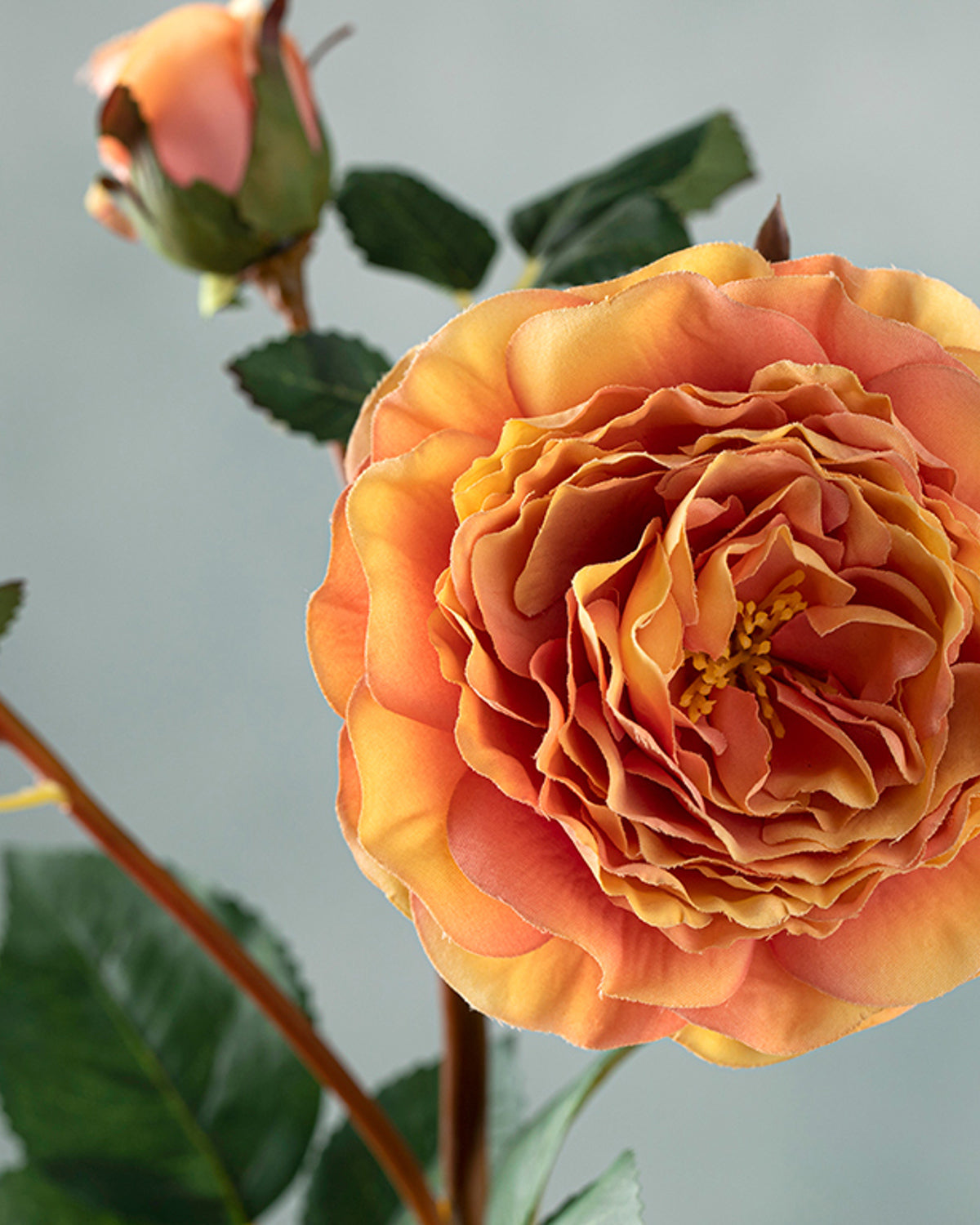 Autumn Rose Single Branch Artificial Flower 52 cm - Red (view 2)